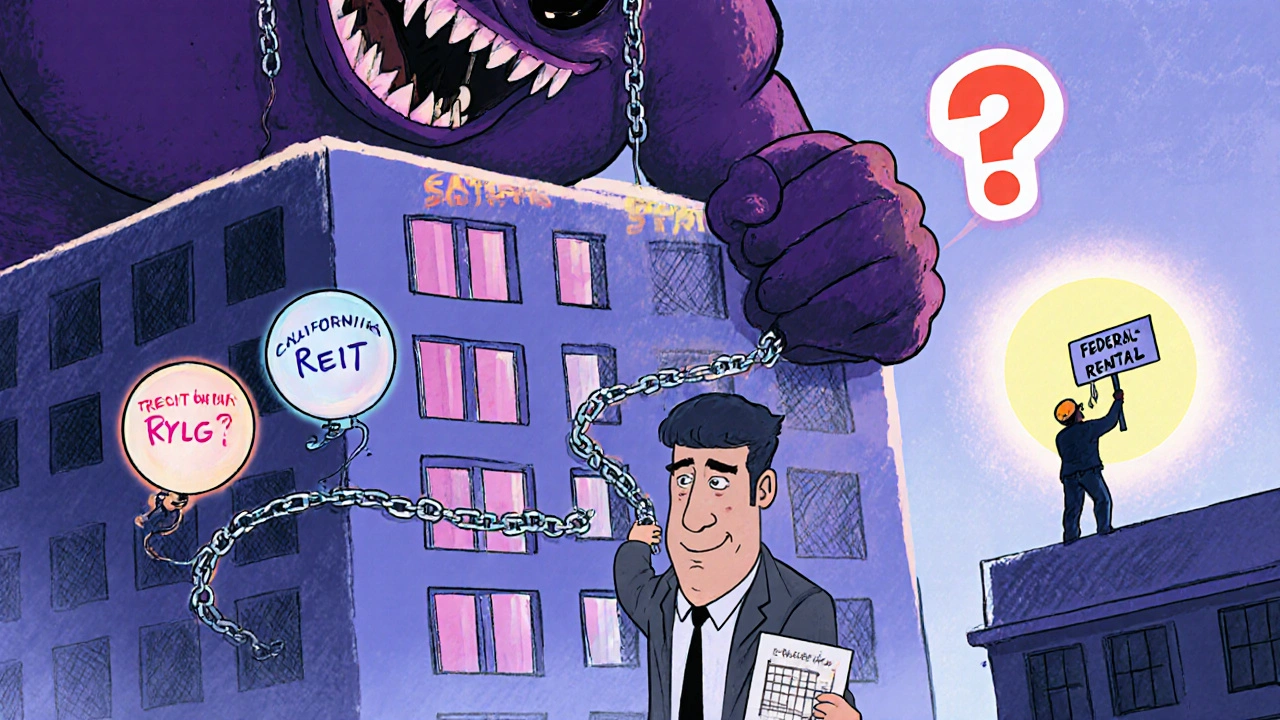 A rent control monster crushes a REIT building while vacancies inflate, and a federal policy question mark looms overhead.