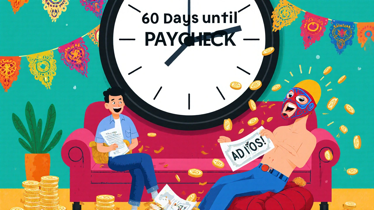 A freelancer has hidden subscriptions canceled by a lucha libre-themed AI, with coins raining down as their balance grows.