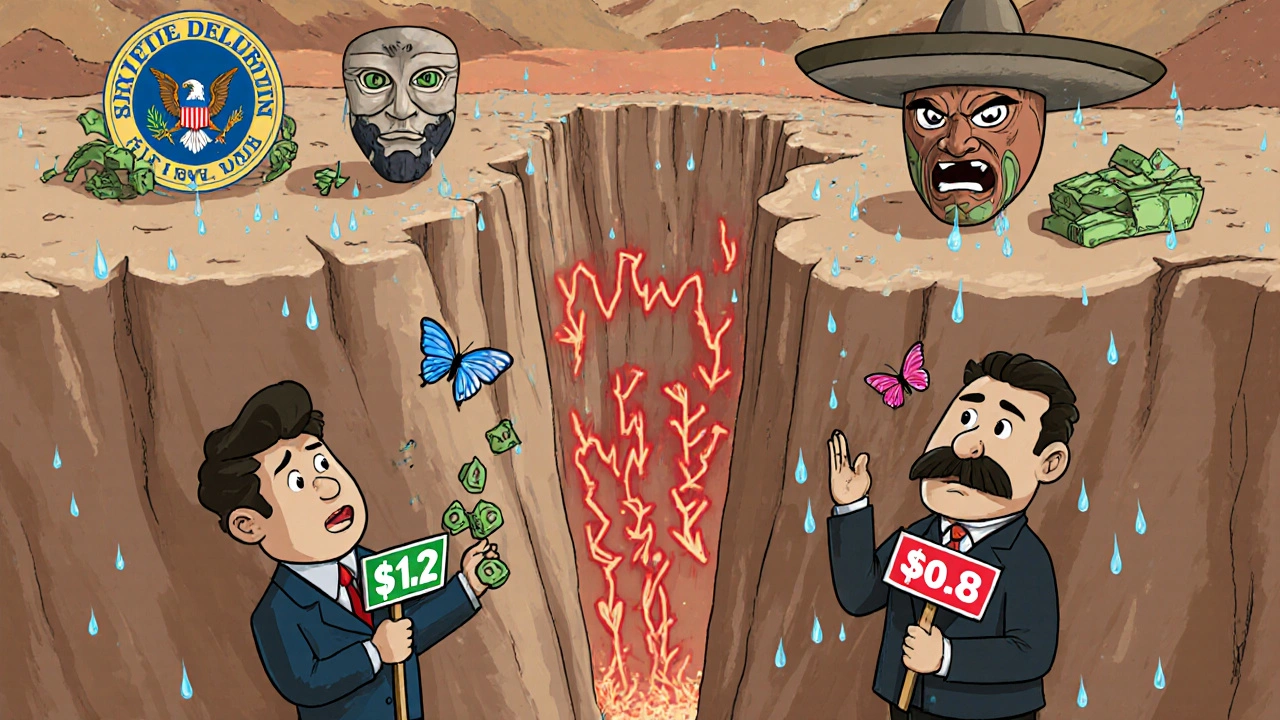 A trader struggles to sell shares as a wide bid-ask gap swallows his money, with brokers offering wildly different prices.