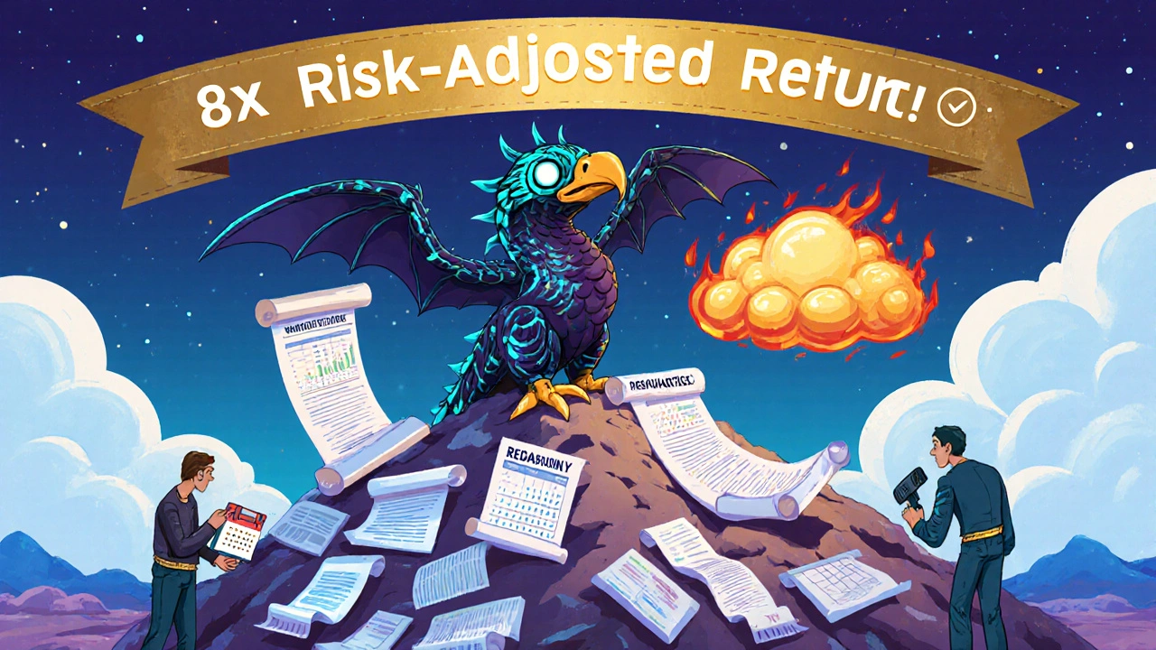 An alebrije AI creature detecting real financial events while ignoring market noise.