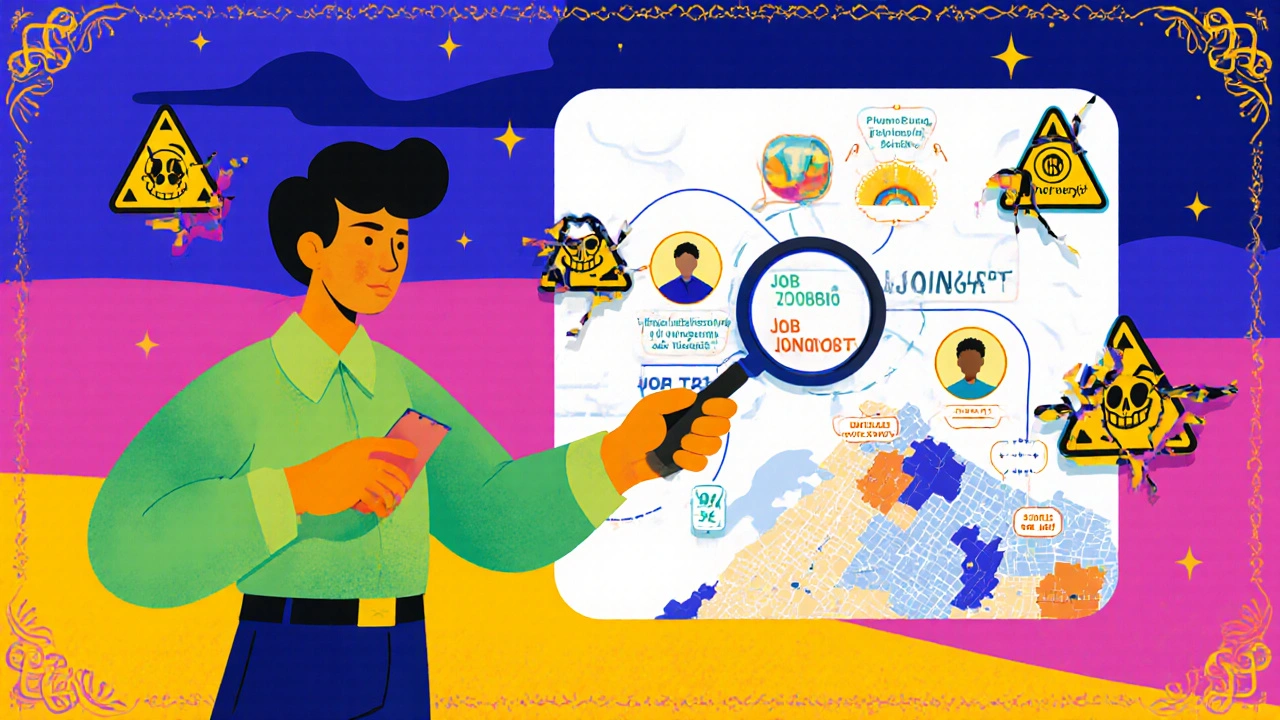 Lender examines an AI model revealing hidden bias variables like phone brands and neighborhood maps.