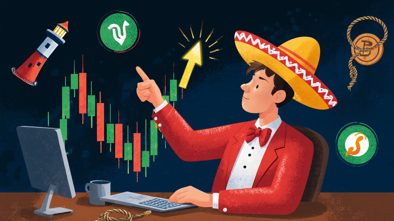 Trader identifying bullish divergence on a daily chart with confirmation icons like volume, hammer candle, and 200-day MA rope.